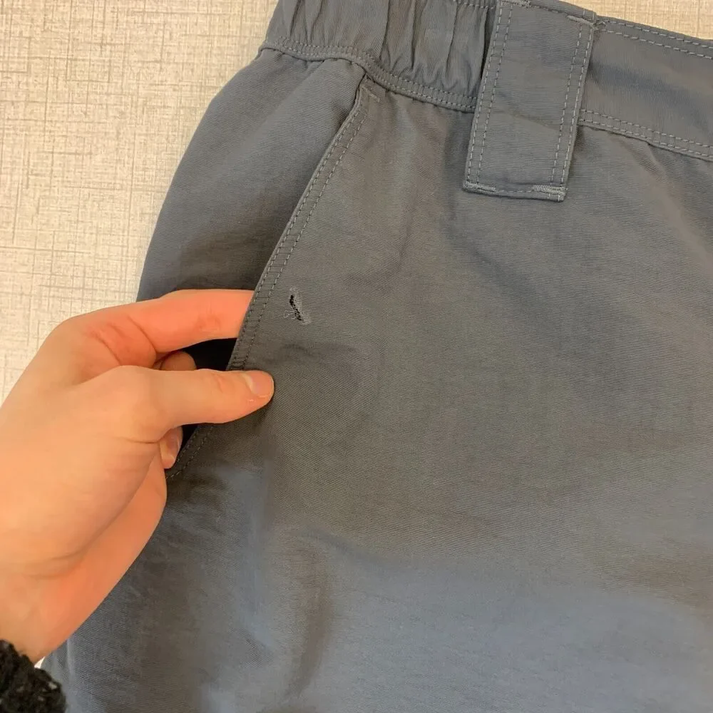 North Face Paramount Peak Cargo Short Men M Charcoal Partial Elastic Waist Nylon